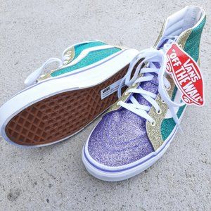 NEW VANS Glitter Green/Purple/Gold SH8 JR. 5
